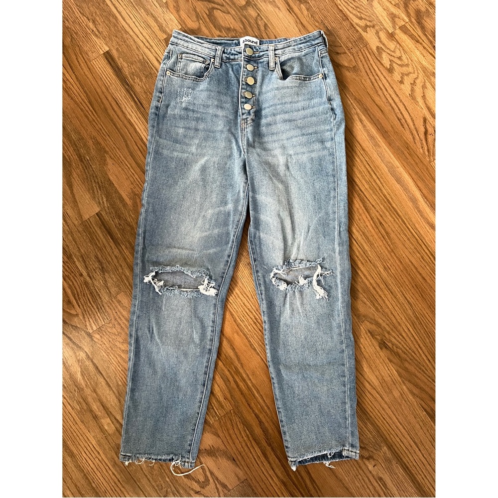 ABOUND Distressed Straight Leg Denim Jeans // 27